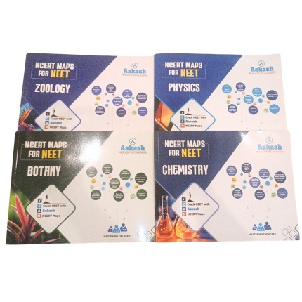 Aakash NCERT Maps for NEET Complete 4 Books Set Physics Chemistry Botany Zoology Used Books in Excellent Condition